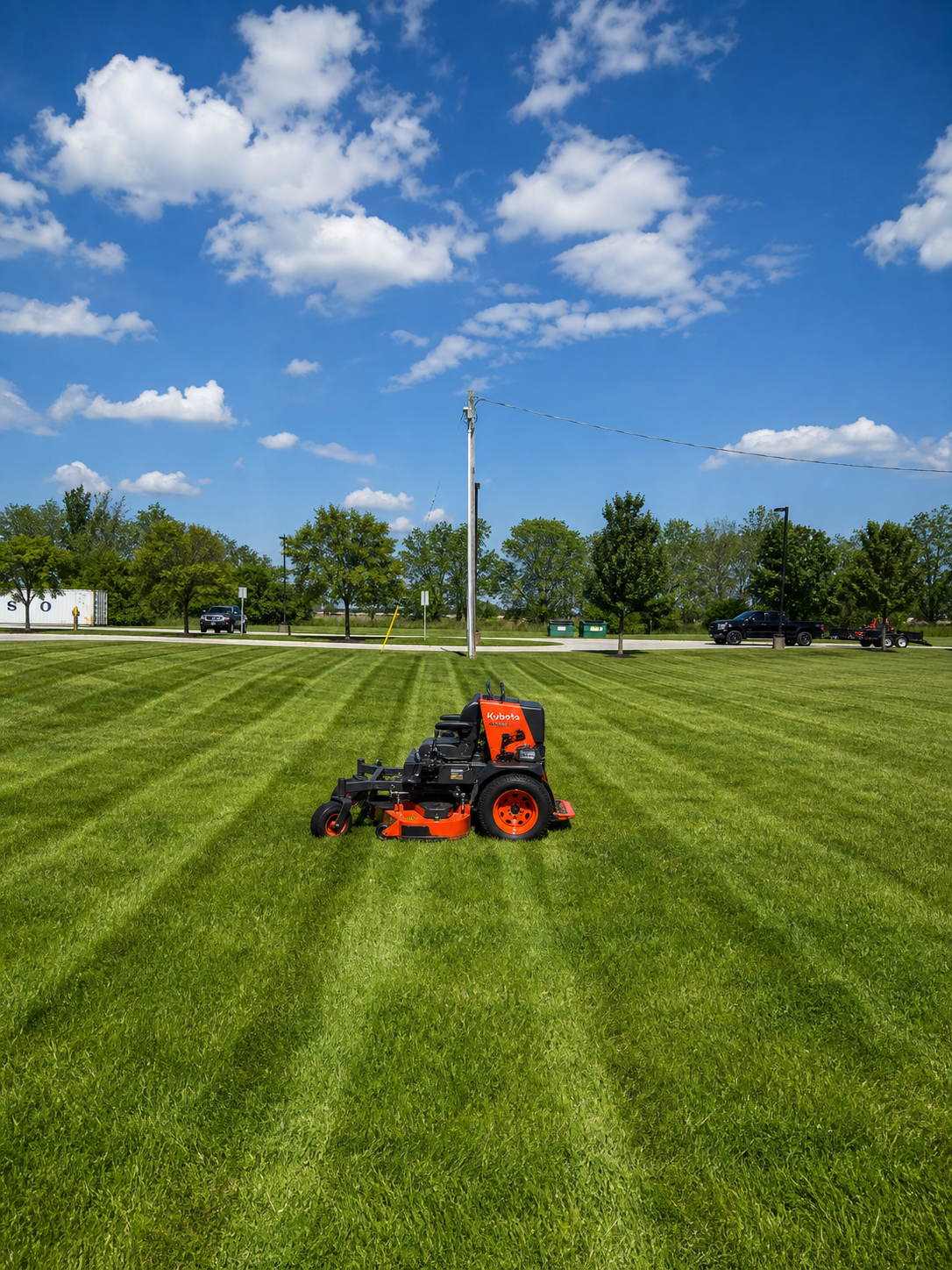 Healthy maintained lawn after professional grass cutting in London Ontario