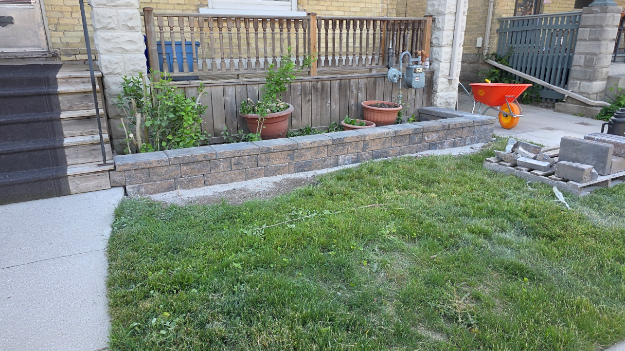 Retaining wall and hardscape construction by Brothers Landscaping